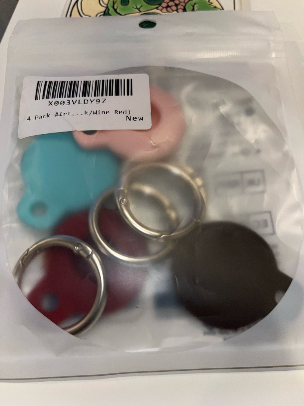 Set of 4 Different Color AirTag Keychain New